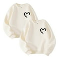 thumbnail image 1 of Posijego 2 Pack Chandail en Molleton Filles Garçons Col Rond Manches Longues Chemise Enfants Décontractée Athlétique Coton Chandails en Molleton, 1 of 2