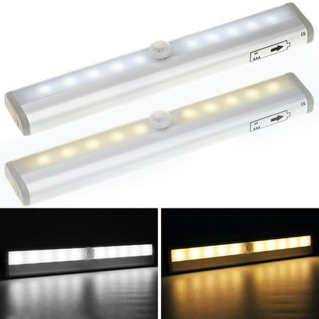 

Jytue 10 LED PIR Motion Sensor Closet Light Under Cabinet Light Battery Powered Closet Light Bar with Magnetic Base Stick-on Night Light for Stairs Wardrobe Kitchen Hallway