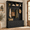Black, variant on Classic Farmhouse Hall Tree with 4 Drawers, 6 Hooks and Display Shelves, Beadboard Style Entryway Coat Rack with Storage Bench, Mudroom Organizer for Hallway