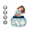 thumbnail image 2 of Skiing Storage Toy Bag Chair, Image of simple Style Skiing Outfits and Equipment Winter Sports Art Print, Stuffed Animal Organizer Washable Bag, Small Size, Ivory and Multicolor, by Ambesonne, 2 of 3