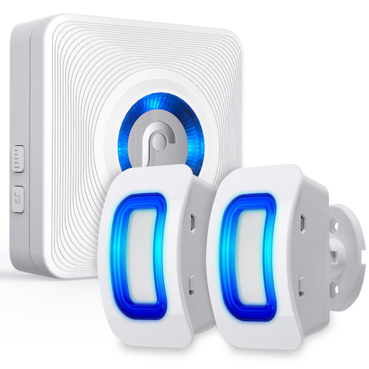 Fosmon WaveLink 51076HOMUS Wireless Home Security Driveway Alarm, Motion Sensor Detect Alert, Store Door Entry Chime Doorbell (150M/500FT, 58 Tunes, 5 Volume Levels, LED Indicators), 2 Motion Detector