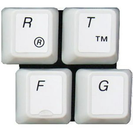 HQRP English QWERTY Laminated Non-Transparent Keyboard Stickers for All PC & Laptops with Black