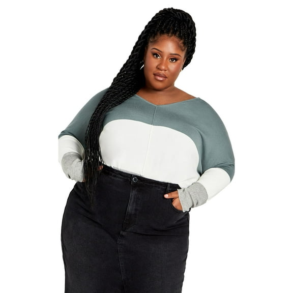 Avenue Women's Plus Size Sadie Colorblock Sweater