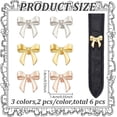 thumbnail image 2 of 6 Pcs Bowknot Watch Strap Studs 3 Colors Cute Smartwatch Strap Charms Studs Alloy Watchstrap Decoration Studs Watch Strap Charm for Universal Straps Women 14.5x14.8mm for diy, 2 of 7