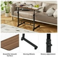 thumbnail image 7 of KAAYEE 27-36"Height Adjustable Rolling Sewing Table,C-shaped Study Side Table for Living Room,Brown, 7 of 7