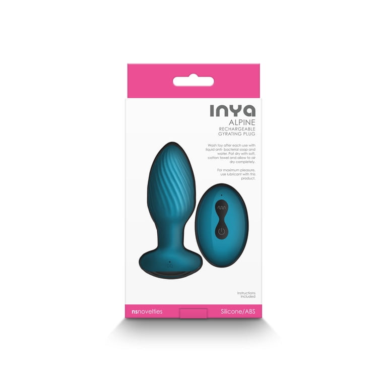 INYA Alpine Vibrating Silicone Anal Plug with Remote Control, Teal