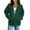 Green, variant on Soft Fleece Zip-Up Hoodie for Women, Long Sleeve Drawstring Open Front Sweatshirt - Loose Fit Casual Fall Winter Jacket Blue L