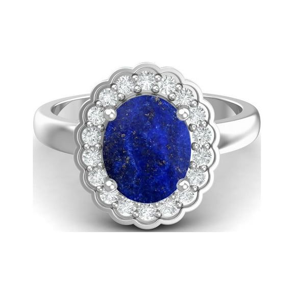 Mooneye 925 Sterling Silver 6mm Round Shape Lapis Solitaire Valentines Day Gifts Ring for Women
