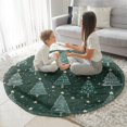 thumbnail image 3 of Dark Green Christmas Tree Pattern Round Blanket,Comfortable Soft Flannel Throw Blanket,All Season,Warm Lightweight Blankets for Sofa Bed Couch Living Room Chair 47"x47", 3 of 5