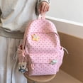 thumbnail image 2 of Yucurem Large Capacity School Backpack for Women, Aesthetic Polka Dot Laptop Bag for College Travel Work Daypack (Pink), 2 of 7