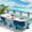 Blue-02, variant on Buric Foldable swimming pool for home use, easy to place and store large capacity pool, for yard, garden, patio. 118 inch