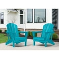 thumbnail image 2 of Braxton Outdoor Folding Plastic Adirondack Chair (Set of 2), Turquoise, 2 of 4