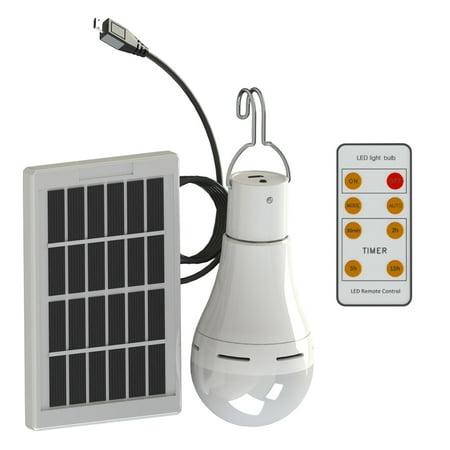 

9W / 7W Portable LED Solar Powered Camping Light Bulb Remote Controlled Waterproof Outdoor Hanging Tent Lantern USB Solar Panel Charging Light for Camping Hiking Mountaineering