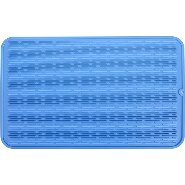 MicoYang Tapete de silicona para secar platos para uso múltiple, fácil de limpiar, ecológico, tapete de silicona resistente al calor para encimera o fregadero de cocina, refrigerador o revestimiento d