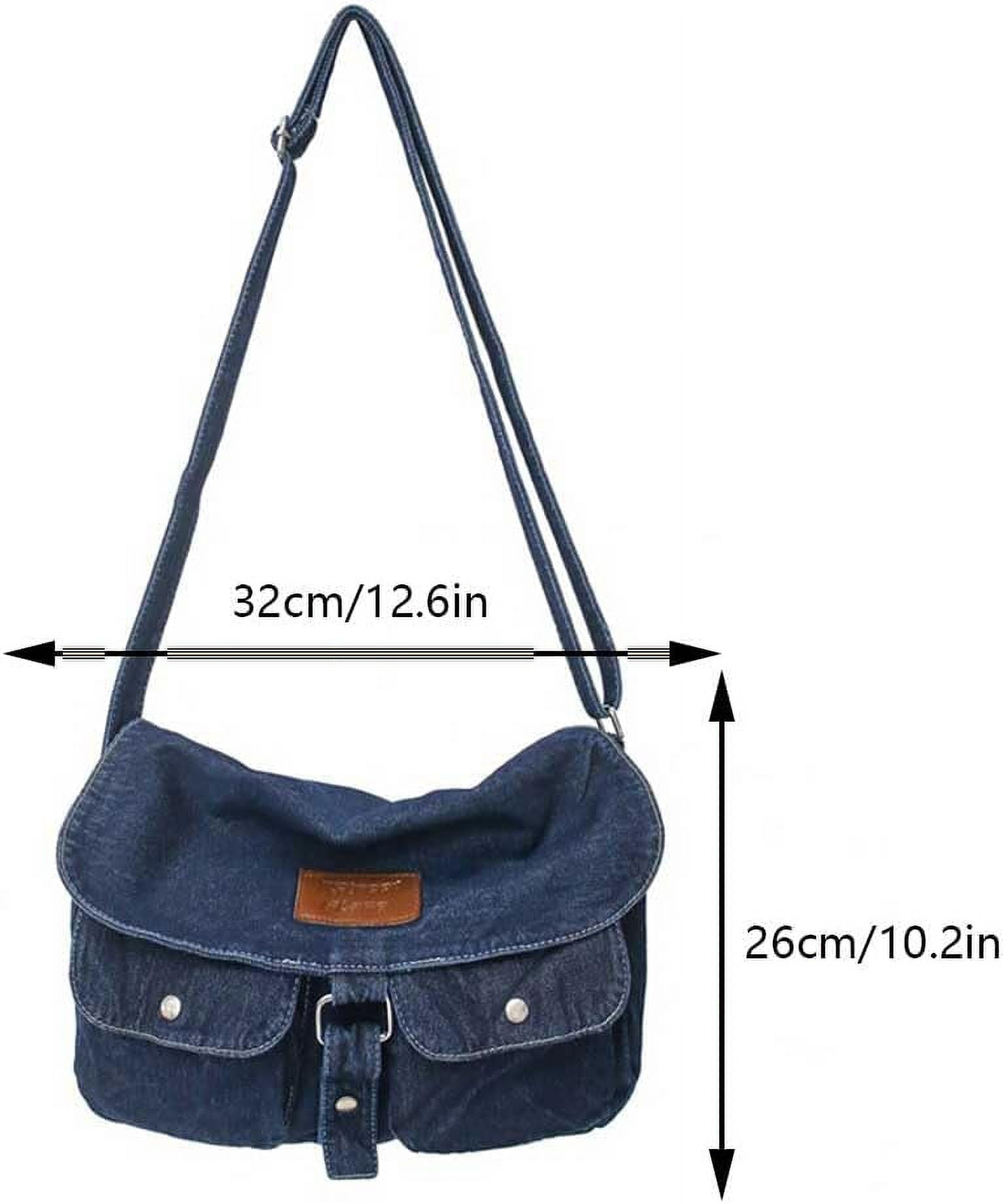 Denim Hobo Crossbody Bag for Women Large Shoulder Handbag Messenger Bag Retro Tote Bag for Casual Work Travel