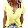 thumbnail image 3 of TaTaai Women's Short Sleeve V-Neck Button Top Soft Cotton Relaxed Fit Casual T-Shirt All-over Unpositioned Print Spring Summer Daily Wear Fashion Ladies Lightweight Tee Gift, 3 of 6