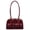 Red, variant on Retro Glossy PU Underarm Shoulder Bag, Dual Pocket Boston-Style Purse, Wine Red