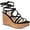 Black, variant on SUN STONE Womens Black 1-1/2" Platform Strappy Braided Trinnie Round Toe Wedge Lace-Up Heeled Sandal 9.5 M