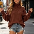 thumbnail image 2 of yillto Womens Plus Size Turtleneck Sweater Pullover Long Sleeve Cable Knit Fall Winter Warm Sweaters, 2 of 5