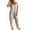 Khaki, variant on Tqcoqu Women's Solid V Neck Short Sleeve Jumpsuit, Loose Harem Baggy Long Pants One Piece Jumpsuit with Side Pockets