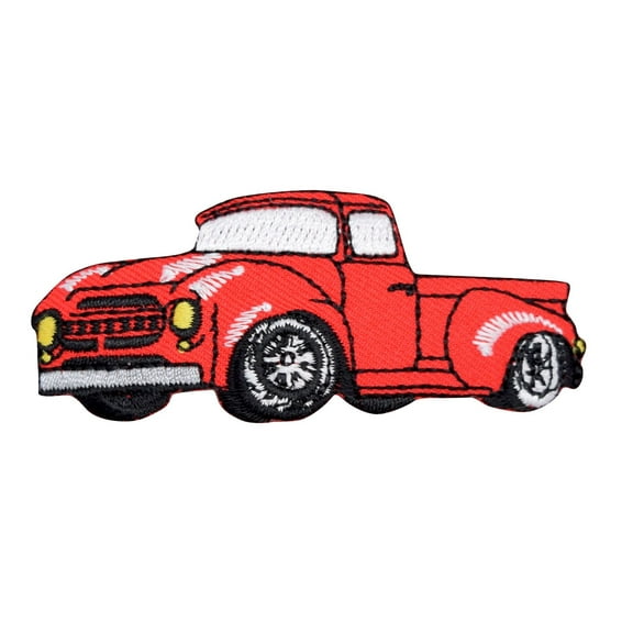 Vintage Classic Red 1950's Truck Iron on Embroidered Patch