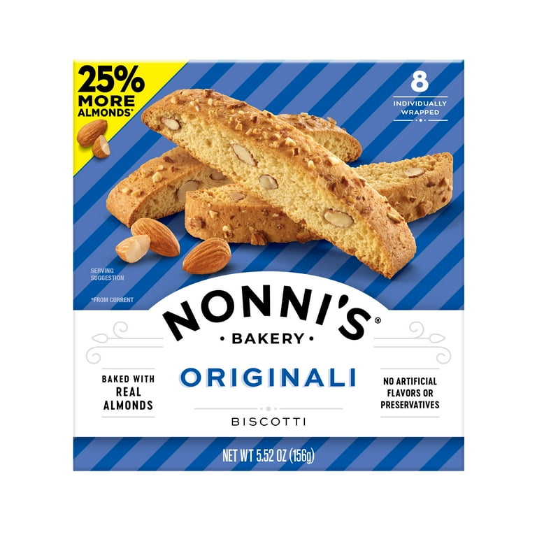 Nonni's, Almond Biscotti, 8 Count, 5.52 oz Individually Wrapped