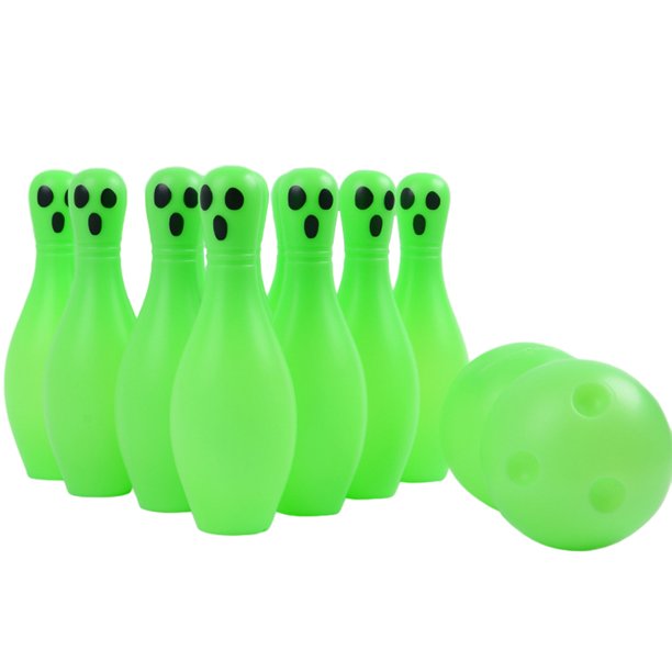Juego de bolos iluminados de Halloween con tema de festival que brilla en la oscuridad para padres e hijos