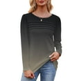 thumbnail image 4 of Tii.MM Long Sleeve Shirts for Women Casual Comfy Crew Neck Loose Lounge Tunic Blouses Fall Trendy Tops, 4 of 6