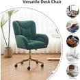 thumbnail image 6 of Sweiko Green Desk Chair with Teddy Sherpa Fabric for Home Office Height Adjustable Vanity Chair with Back Cute Office Chair with Wheels and Arms, 6 of 8