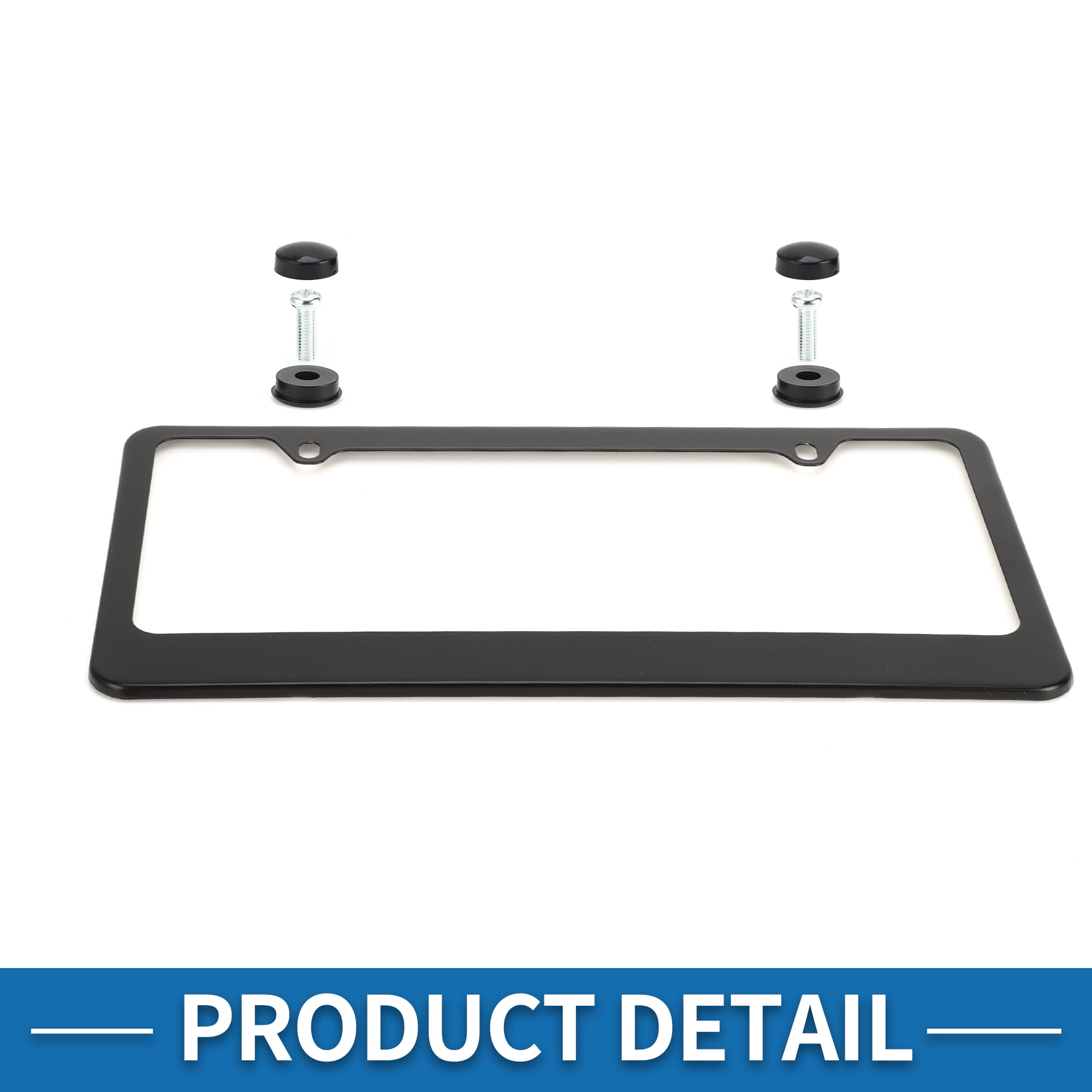 Unique Bargains Stainless Steel License Plate Holder Durable Mirror Polished Black