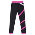 thumbnail image 6 of iixpin Kids Girls Stretchy Skating Pants Yoga Workout Sports Leggings Dance Spiral Pants Hot Pink 8, 6 of 7