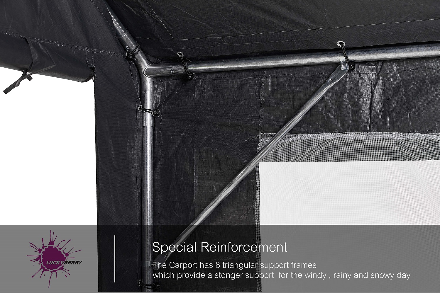 10'x 20' Heavy Duty Carport with Roll-up Ventilated Windows, Portable Garage with Removable Sidewalls & Doors for Car, Truck, Boat, Car Canopy with All-Season Tarp, Grey