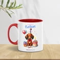 thumbnail image 3 of Happy Birthday Cute Puppy Dachshund with Cake Gifts Party Hat 11oz Accent Two-tone Mug Wiener Dog Lover Gifts Idea Coffee Tea Cup - 00029, 3 of 5