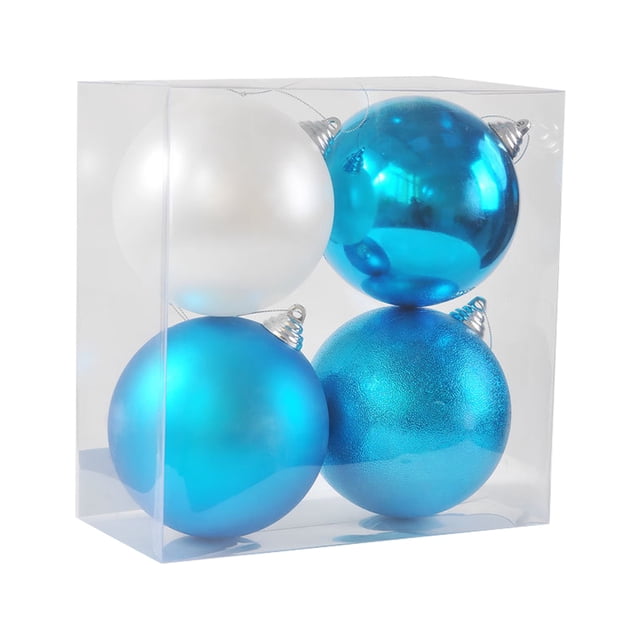 Eoozwa Christmas Ornaments Balls 4.7" Christmas Decorations Xmas Tree Shatterproof Christmas Ball Ornaments with Hanging Loop for Wedding Holiday Halloween Party Indoor Outdoor Decor 4 Pcs