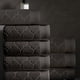 thumbnail image 1 of Juego de toallas de baño de 4 - toallas gruesas, suaves y absorbentes de poliéster, 29x13,7 pulgadas, de secado rápido para baño, spa y gimnasio, blancas/grises/marrón, 1 of 7