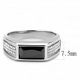 thumbnail image 5 of Anillo Color Plata Para Hombres de Acero Inoxidable Diamante Rectangular Negro, 5 of 5