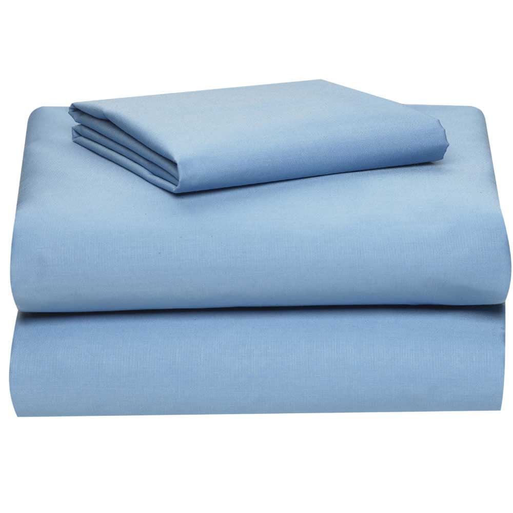 Supersoft College Dorm Sheet Set in Light Blue, Twin XL Size, Solid