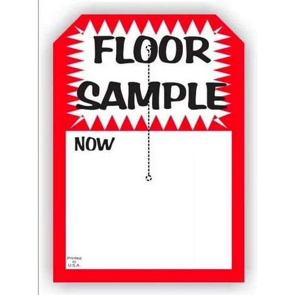 "FLOOR SAMPLE", 5" X 7", SLIT HANG TAG, 250 PER PACK