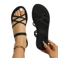 thumbnail image 4 of Caywon Womens Round Toe Multi-Strap Convertible Flat Sandals, Indoor Outdoor Open Toe Footwear, 2-in-1 Slip On Slide Shoes, Sandalias Convertibles Para Mujer, 4 of 9