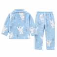 thumbnail image 6 of JAJAHO Girls Flannel Fluffy Pajama Cute Print Long Sleeve Button Down Sleepwear 2 Piece Pjs For Kids 18M-13Y, 6 of 6