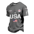 thumbnail image 4 of Rhuody Boys Tops Round Neck Patriotic Knit Short Sleeve Shirt Fourth Of July Graphic Tee For Kids Top Cute Clothing Dark Gray 2-3 Years, 4 of 4