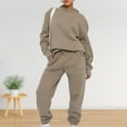 thumbnail image 1 of Ensemble de Survêtement 2 Pcs pour Femmes Simple Décontracté Tendance (Kaki P), 1 of 6