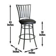 thumbnail image 4 of Steve Silver Stellan Commercial Grade Black Metal Swivel Barstool, 4 of 10
