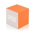 thumbnail image 1 of Ultra Modern Wooden LED Clock Square Cube Alarm Thermometer Timer Calendar Updated 2016 Brighter Stylish Wood Clock- White Orange, 1 of 5