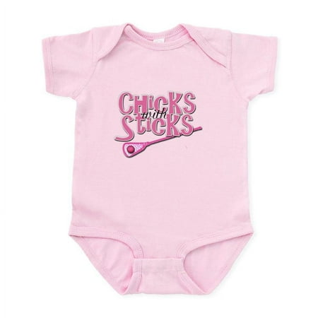 

CafePress - Lacrosse Chicks With Sticks Infant Bodysuit - Baby Light Bodysuit Size Newborn - 24 Months