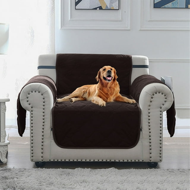 SuoKom Reversible Couch Cover for Cushion Couch Sofa Cover for Dogs Water Resistants Furniture Protector Cover with Foam Sticks Elastic Straps for Pet Cats