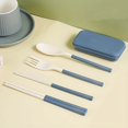 thumbnail image 4 of 4pcs Portable Reusable Utensils Set With Case, Spoon Chopsticks Knife Fork Tableware Set For Camping Office Picnic Travel, 4 of 4