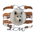 thumbnail image 1 of Piel de lobo Pulsera de cuero Negro trenzado pulsera de cuerda de amor Unbranded M, 1 of 3