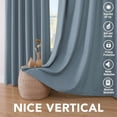 thumbnail image 3 of H.VERSAILTEX Linen Blackout Curtain for Bedroom Living Room,63 Inch Long Curtain Set of 2 Panels, Thermal Grommet Blackout Drape, Room Darkening Window Curtain(52" x 63", Stone Blue), 3 of 7