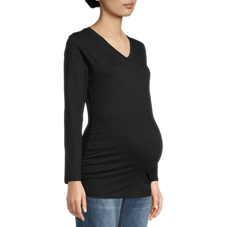 

Oh! Mamma Maternity Women s Ruched V-Neck T-Shirt with Long Sleeves (Women s and Women s Plus)